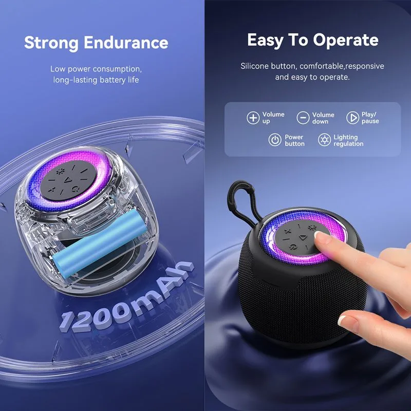 USAMS φορητό ηχείο US-YX014, 10W, Bluetooth, 1200mAh, μαύρο — εικόνα 4