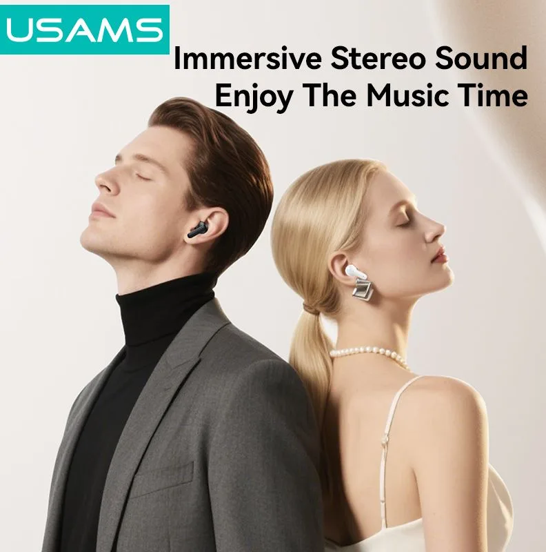 USAMS earphones με θήκη φόρτισης E05, True Wireless, BT 6.0, μαύρα — εικόνα 3