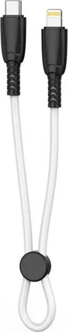 XO NB-Q248A καλώδιο φόρτισης Saluo Series Silicone PD ΣΕ Lightning, 27W, 25cm, λευκό