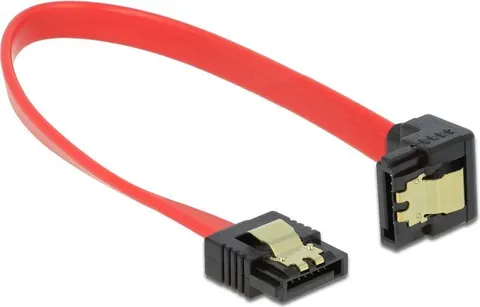 DELOCK καλώδιο SATA 83977, γωνιακό, 6Gb/s, 20cm, κόκκινο