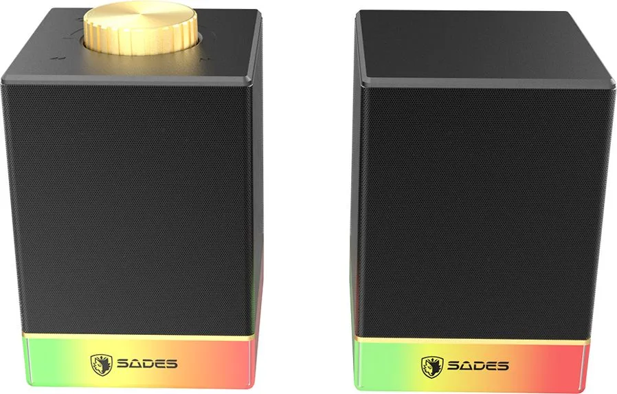 SADES gaming ηχεία Dionsyn με RGB φωτισμό, 2x 5W, Bluetooth & USB-C/USB, μαύρα — εικόνα 3