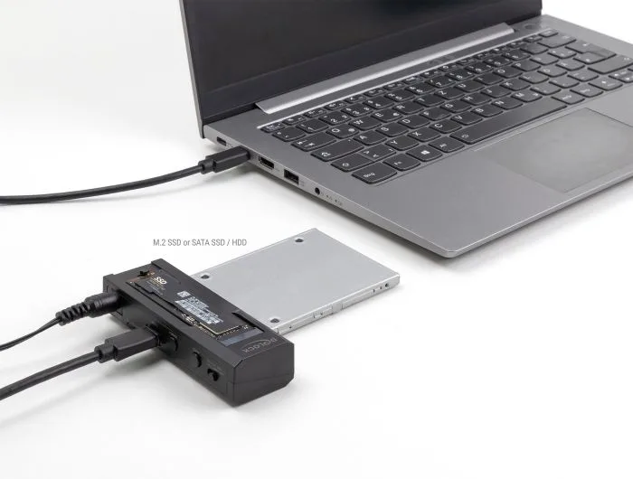 DELOCK docking station για M.2 NVMe/SATA ή 2.5"/3.5" SSD/HDD 64253, 10Gbps, μαύρο — εικόνα 2