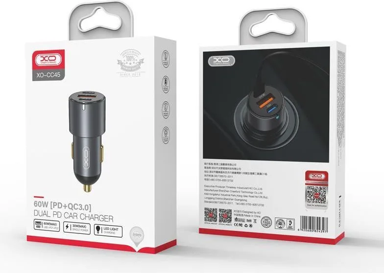 XO CC45 φορτιστής ΑΥΤΟΚΙΝΗΤΟΥ PD+QC3.0 30W, 3 ΘΥΡΕΣ — εικόνα 3