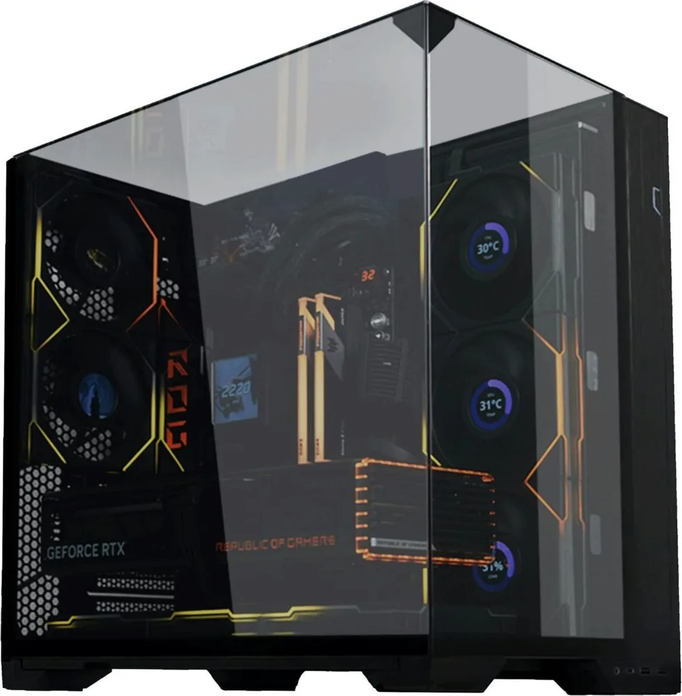 LIAN LI O11 Vision Compact Black - Black EATX(under 280mm)/ATX 2 top panels 360AIO Tower PC Case — εικόνα 5