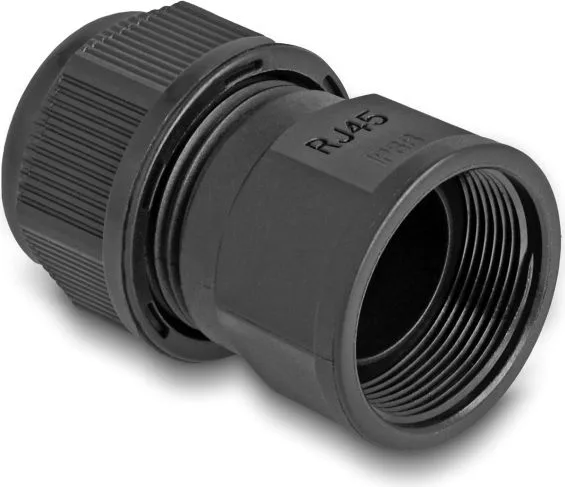 DELOCK σύνδεσμος για RJ45 86995, αδιάβροχος IP67, μαύρος — εικόνα 3