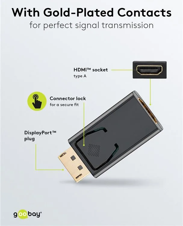 GOOBAY αντάπτορας DisplayPort σε HDMI 51719, 1920x1200p, μαύρος — εικόνα 4