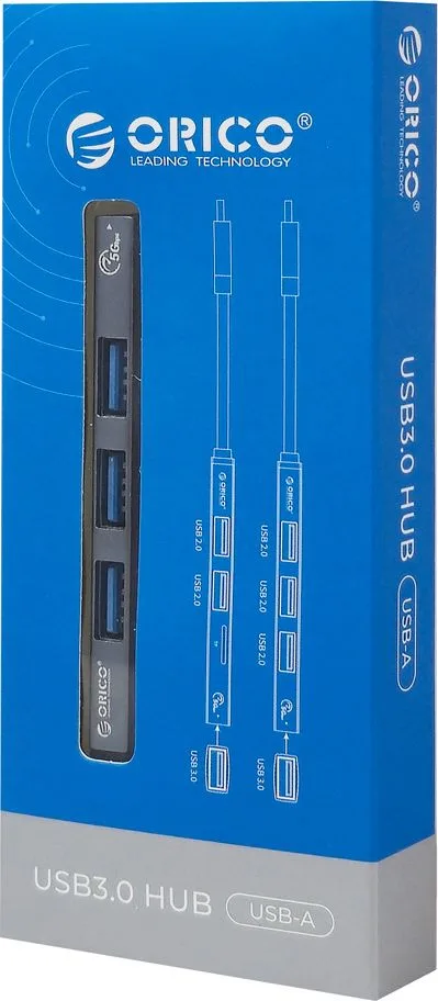 ORICO USB hub AH-A13, 4x θυρών, USB 3.0, 5Gbps, USB σύνδεση, γκρι — εικόνα 4