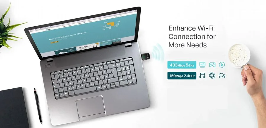 TP-LINK ασύρματος USB αντάπτορας δικτύου Archer T2U, 600Mbps, Ver. 3.0 — εικόνα 5