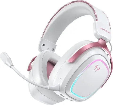 QCY Heroad GT2 Pink Wired/Wireless/BT/3.5jack/USB-C THX Gaming Headset PS4/PS5/PC