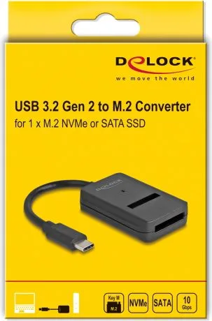 DELOCK αντάπτορας USB-C σε M.2 NVMe PCIe/SATA SSD 64198, 10Gbps — εικόνα 4