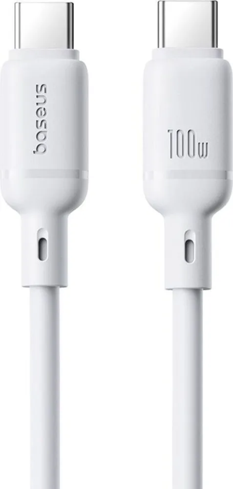 BASEUS Silky Series, καλώδιο ΓΡΗΓΟΡΗΣ φόρτισης, Type-C ΣΕ Type-C, 100W, 2m, λευκό — εικόνα 2