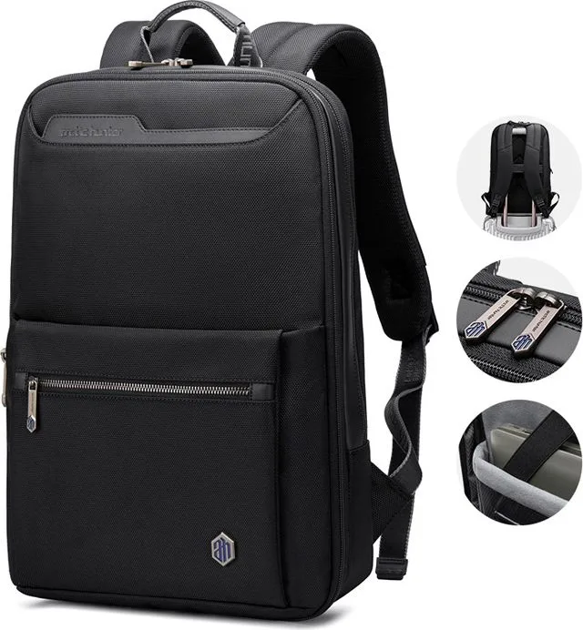ARCTIC HUNTER τσάντα πλάτης B00410 με θήκη laptop 15.6", πτυσσόμενη, 21L, μαύρη — εικόνα 6