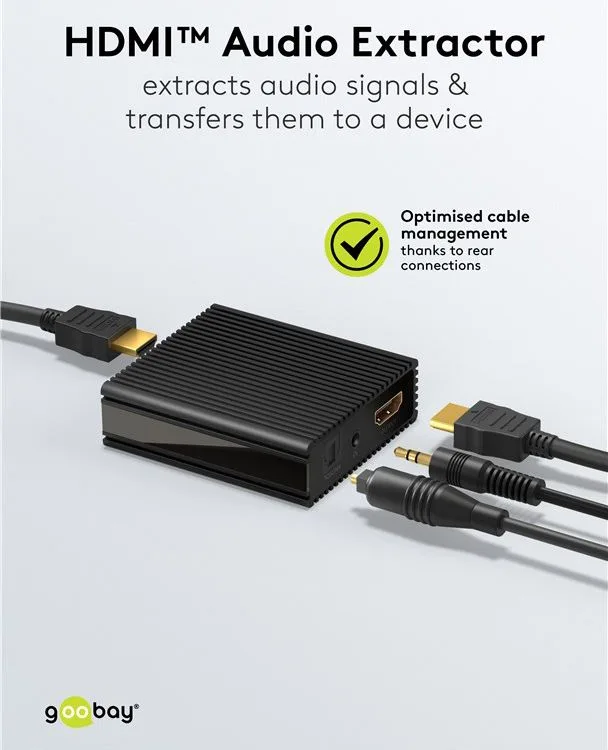 GOOBAY HDMI audio extractor 79138, 4K/30Hz, μαύρο — εικόνα 2