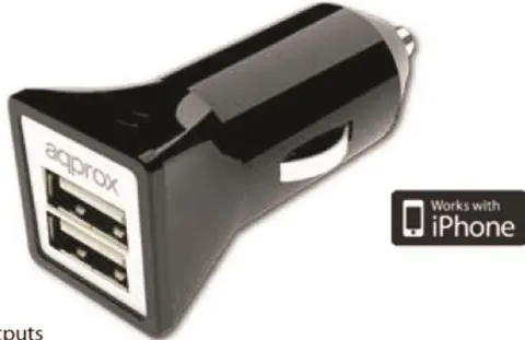 APPROX φορτιστής ΑΥΤΟΚΙΝΗΤΟΥ 2USB 5V 3.1A μαύρο