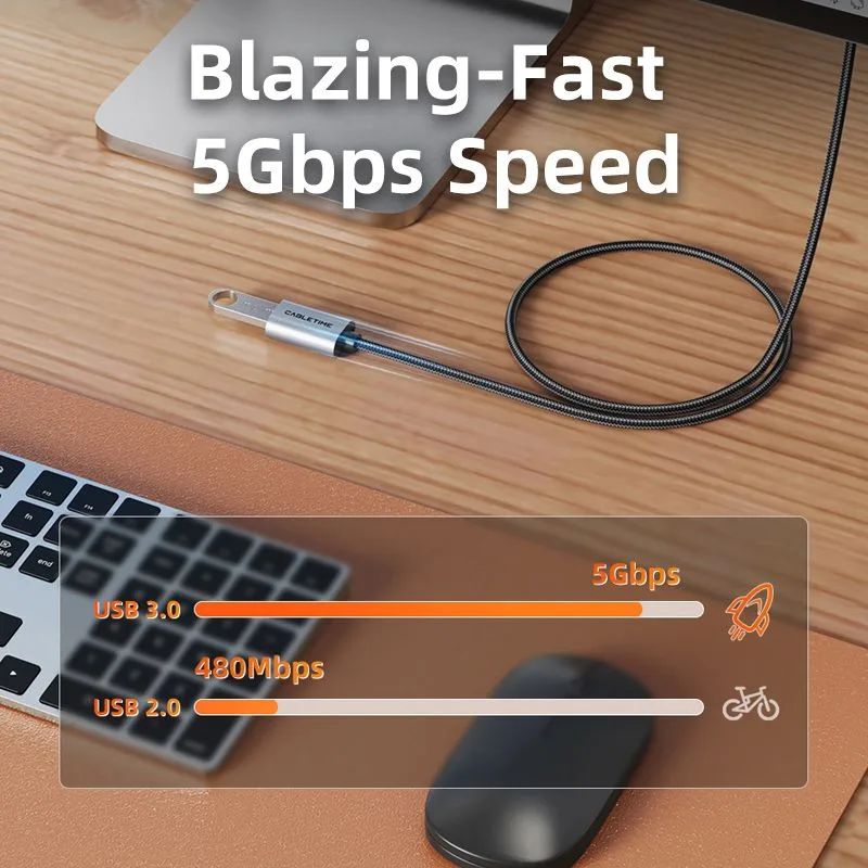 CABLETIME καλώδιο προέκτασης USB CT-AMAF1, 5Gbps, 3m, μαύρο — εικόνα 6