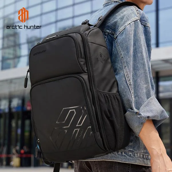 ARCTIC HUNTER τσάντα πλάτης B00461 με θήκη laptop 15.6", 25L, μαύρη — εικόνα 5