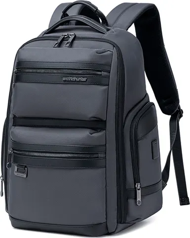 ARCTIC HUNTER τσάντα πλάτης B00682 με θήκη laptop 15.6", USB, λουκέτο TSA, 23.5L, γκρι