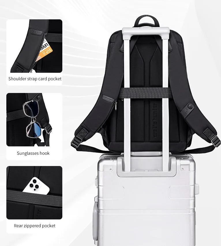 ARCTIC HUNTER τσάντα πλάτης B00808 με θήκη laptop 15.6", 19.5L, μαύρη — εικόνα 5