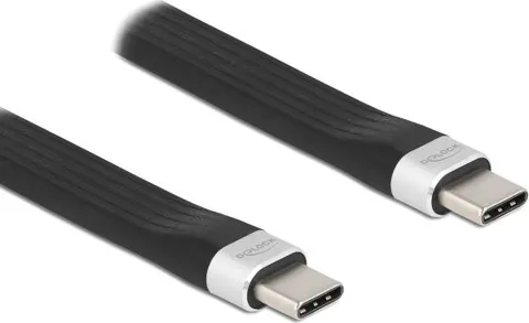 DELOCK καλώδιο USB 3.2 Gen 2 Type-C 85770, 10Gbps, 3A, FPC, flat, 13.5cm