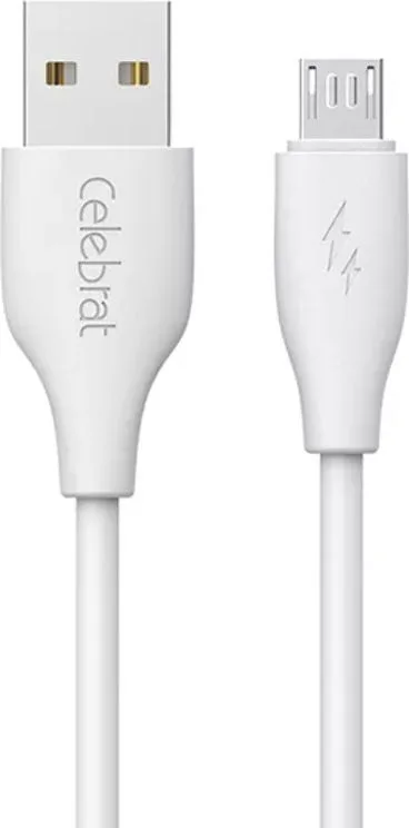 CELEBRAT καλώδιο micro USB σε USB CB-31, 3A, 480Mbps, 1m, λευκό — εικόνα 3