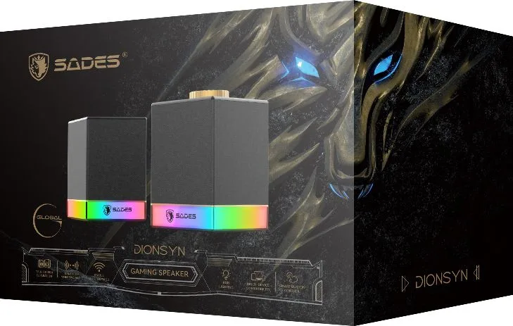 SADES gaming ηχεία Dionsyn με RGB φωτισμό, 2x 5W, Bluetooth & USB-C/USB, μαύρα — εικόνα 4