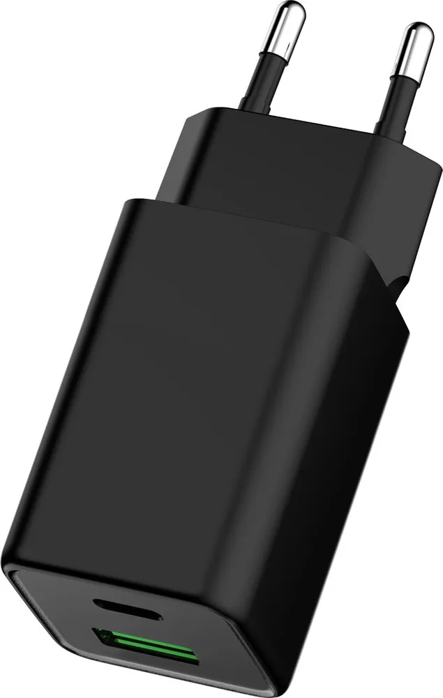 POWERTECH φορτιστής τοίχου PT-1501, USB/USB-C, 65W, GaN, μαύρος — εικόνα 3