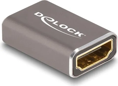 DELOCK αντάπτορας HDMI 60078 με Ethernet, 8K/60Hz, μεταλλικός, γκρι