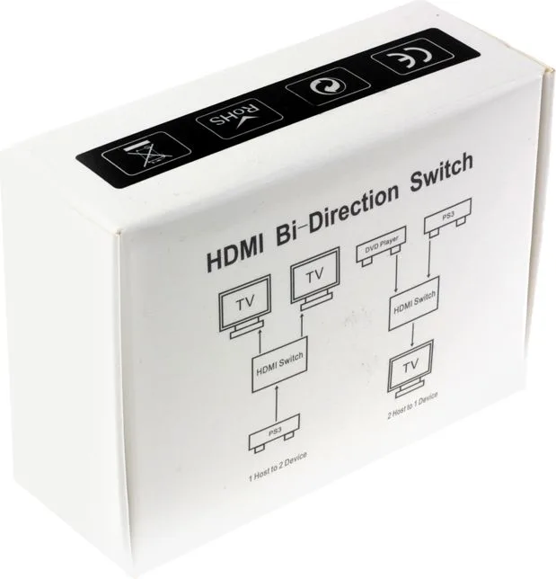 POWERTECH HDMI switch CAB-H112, 2 σε 1, 4K, bidirectional, μαύρο — εικόνα 4