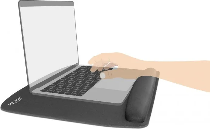 DELOCK mousepad για laptop με στήριγμα καρπού 12601, 320x420mm, μαύρο — εικόνα 2