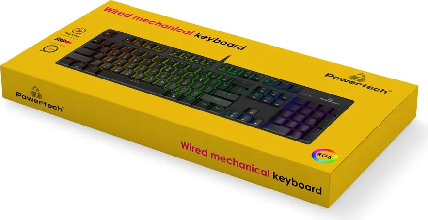POWERTECH gaming μηχανικό πληκτρολόγιο PT-1254, ενσύρματο, RGB, μαύρο — εικόνα 4
