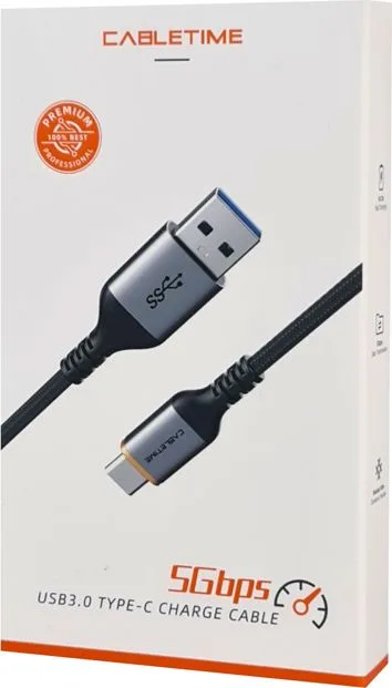 CABLETIME καλώδιο USB-C σε USB CT-AMCMG1, 3A, 5Gbps, 1m, μαύρο — εικόνα 5