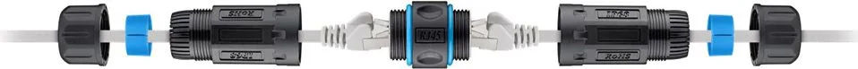 GOOBAY αδιάβροχος σύνδεσμος RJ45 Cat 6A 59582, IP68, μαύρος — εικόνα 2