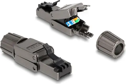 DELOCK βύσμα RJ45 CAT 8.1 STP 86514, tool-free, γκρι