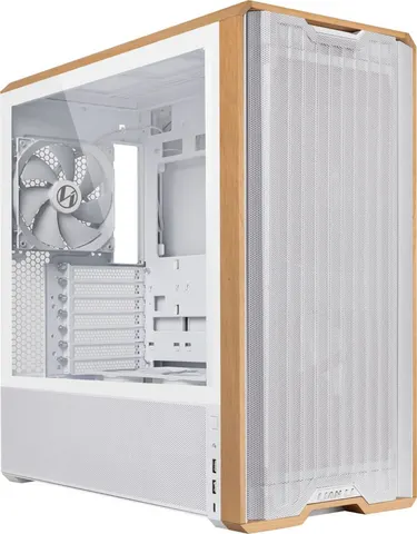 LIAN LI LANCOOL 217 White - Wood Accent - ATX PC Case (5 FANS) 2 x 170mm, 1 x 140mm & 2 x 120mm PWM