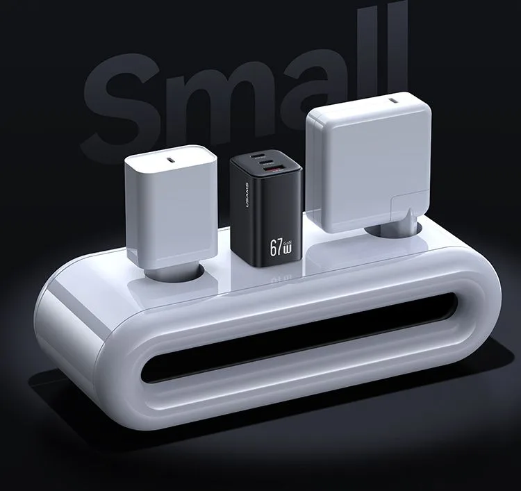 USAMS φορτιστής τοίχου CC265, USB & 2x USB-C, 67W, GaN, μαύρος — εικόνα 7