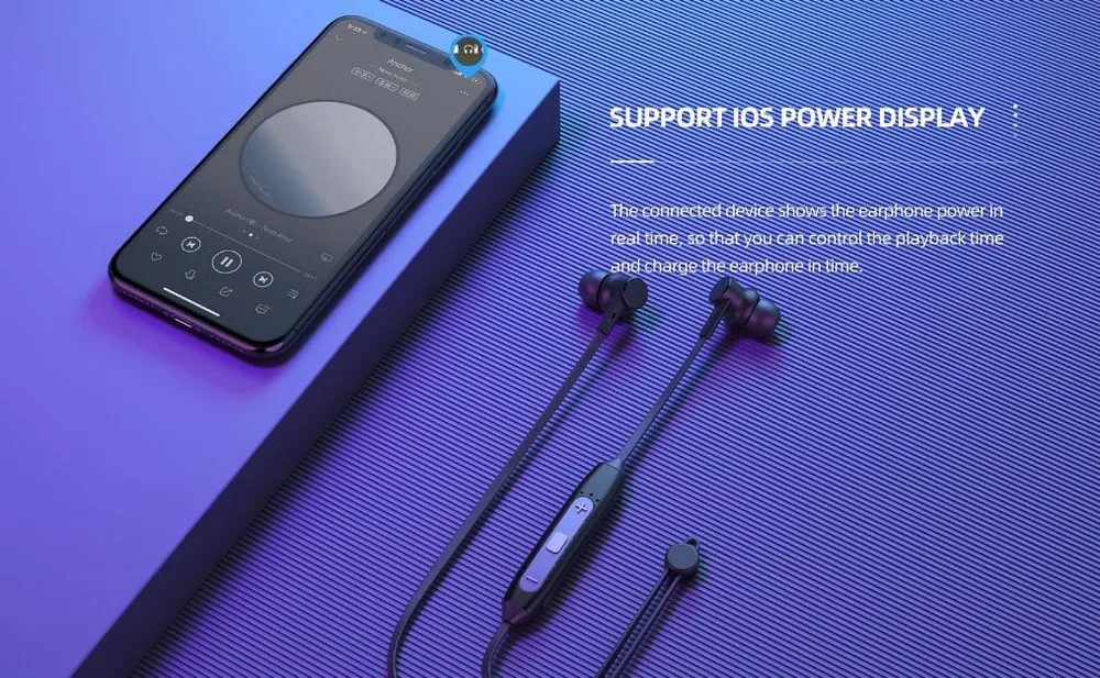 CELEBRAT earphones A20 με μαγνήτη, Bluetooth, 10mm, 70mAh, μαύρα — εικόνα 2