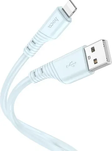 HOCO X97 Crystal Color Silicone Charging καλώδιο φόρτισης, Lightning, μπλε