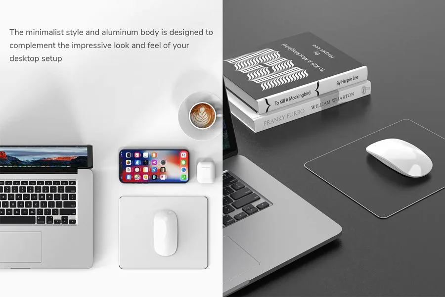 CABLETIME μεταλλικό mouse pad CT-MP24-AS, 246x202x2mm, ασημί & μαύρο — εικόνα 3