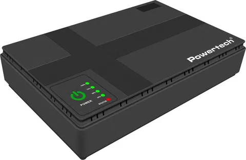 POWERTECH Mini DC UPS PT-1434, 18W, 10400mAh, 3x DC, Usb/lan/poe, μαύρο