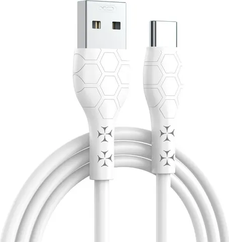 XO NB240 Football καλώδιο φόρτισης Type-C Soft Rubber Cable, λευκό