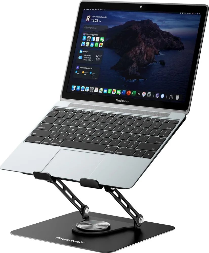 POWERTECH βάση & ψύξη laptop PT-1630 έως 17", 110mm LED fan, μεταλλική, μαύρη — εικόνα 2