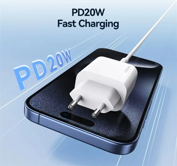 USAMS φορτιστής τοίχου CC226, USB-C, 20W, λευκός — εικόνα 2
