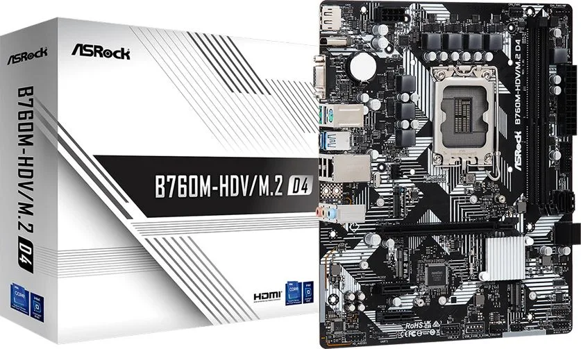 ASROCK μητρική B760M-HDV/M.2 D4, 2x DDR4, s1700, USB 3.2 Gen1, mATX — εικόνα 3