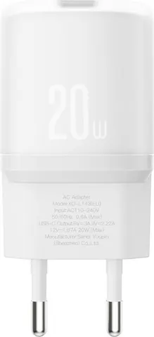 XO L143 φορτιστής PD20W, 1 θύρα Type-C, ΛΕΥΚΟΣ