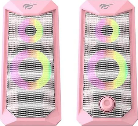 HAVIT SK202 ηχεία 2.0, USB 2.0, με LED, ροζ — εικόνα 2