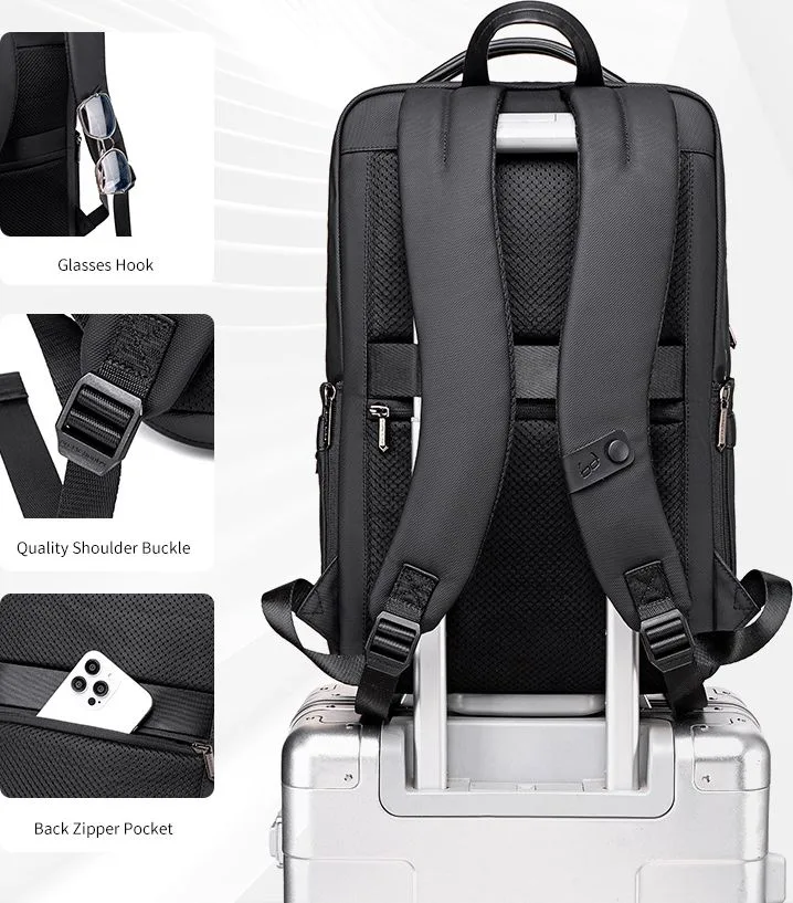 ARCTIC HUNTER τσάντα πλάτης B00872 με θήκη laptop 15.6", 14.5L, μαύρη — εικόνα 6