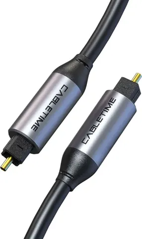 CABLETIME καλώδιο ήχου Toslink CT-AV380-P04GN, gold plated, 5mm, 1m, μαύρο