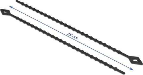 DELOCK reusable δεματικά καλωδίων 19568, 150x2.4mm, μαύρα, 100τμχ