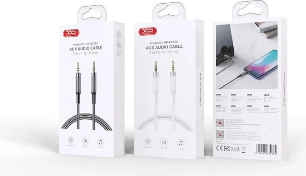 XO NB-R297C, καλώδιο ήχου 3.5mm ΣΕ 3.5mm, μαύρο — εικόνα 2