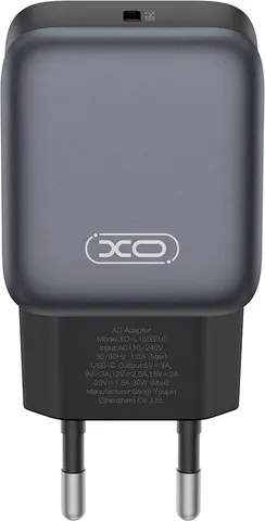 XO L155 φορτιστής 30W Typec, ΜΑΥΡΟΣ